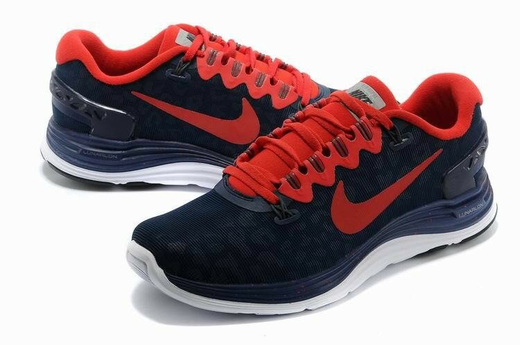 Nike Lunarglide + 5 Shield Chaussures de Running Homme Bleu Marine / Rouge