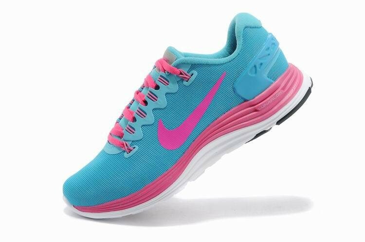 Chaussures Nike Lunarglide + 5 Shield Femme Rose Bleue Blanc Rose