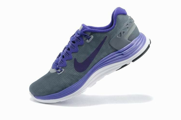 Chaussures Nike Lunarglide + 5 Shield Femme Blanc Gris Violet