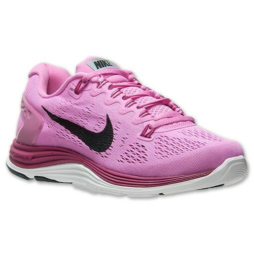 Chaussures Nike Lunarglide+ 5 Femme Rouge Violet / Noir / Magenta / Blanche