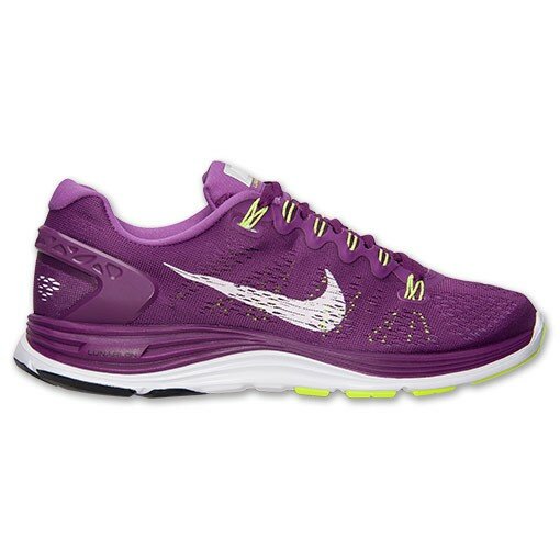Chaussures Nike Lunarglide+ 5 Femme Raisin / Blanche / Fluo