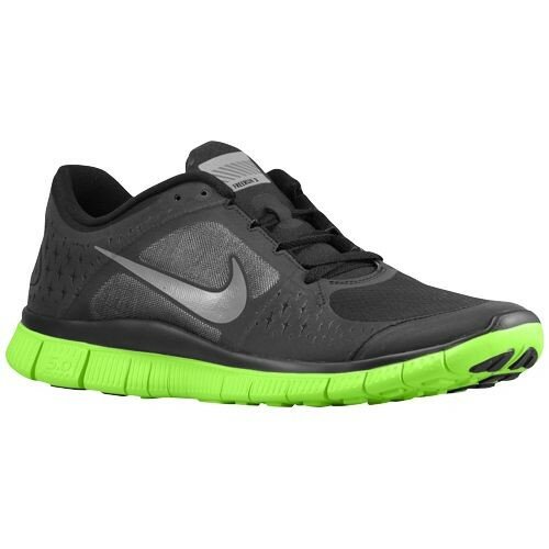 Nike Free Run 3 Shield Chaussures de Running Homme Code de Style: 36840003 Noir / Vert ?lectrique / Gris Foncé